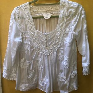 White embroidered blouse